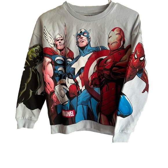 Marvel Boys Sweater Hulk Spiderman Captain America Size L 10/12 70% Cotton NWT - Picture 13 of 16